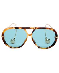 Bottega Veneta - Drop Aviator-Style Sunglasses - Lyst