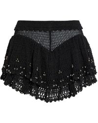 Isabel Marant - Metuanie Bead-Embellished Crochet Shorts - Lyst
