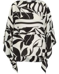 Max Mara - Printed Silk-Chiffon Cover-Up Blouse - Lyst