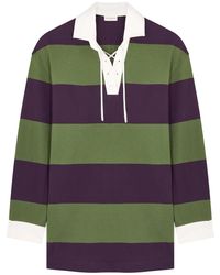 Dries Van Noten - Chu Striped Cotton-Blend Polo Shirt - Lyst
