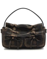 Acne Studios - Mini Multipocket Faded Grained-Leather Top Handle Bag - Lyst
