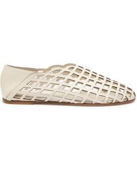 Gia Borghini - Peek-A-Boo Leather Ballerina Flats - Lyst