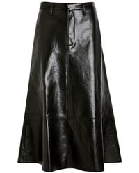 Citizens of Humanity - Cassia Leather Midi Skirt - Lyst