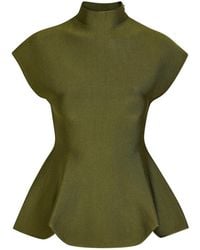 KHAITE - Andra High-Neck Stretch-Knit Top - Lyst