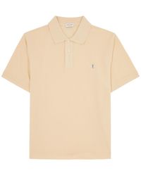 Saint Laurent - Logo-Embroidered Piqué Cotton-Blend Polo Shirt - Lyst
