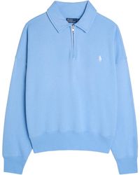 Polo Ralph Lauren - Logo-Embroidered Cotton-Blend Polo Sweatshirt - Lyst