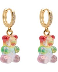 Crystal Haze Jewelry - Nostalgia Bear 18Kt-Plated Hoop Earrings - Lyst