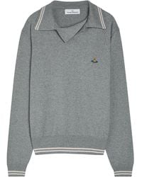 Vivienne Westwood - Logo Asymmetric Wool And Cashmere-Blend Polo Jumper - Lyst