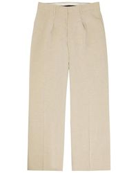 JW Anderson - Pleated Wide-Leg Linen-Blend Trousers - Lyst