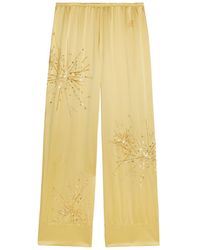 BERNADETTE - Louis Embellished Stretch-Silk Trousers - Lyst