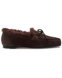 Aeyde - Jasper Shearling-Lined Suede Loafers - Lyst