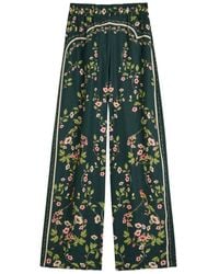 Agua Bendita - Cecilia Mosquetero Floral-Print Linen Trousers - Lyst