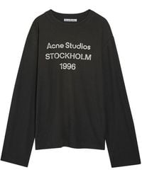 Acne Studios - Logo-Print Long-Sleeve Cotton-Blend T-Shirt - Lyst