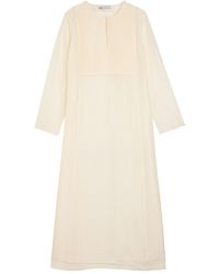 Tory Burch - Pintucked Linen And Silk-Blend Kaftan - Lyst