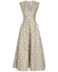 Huishan Zhang - Kyle Floral-Jacquard Cotton-Blend Maxi Dress - Lyst