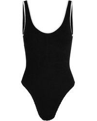 Hunza G - Faye Contrast Seersucker Swimsuit - Lyst