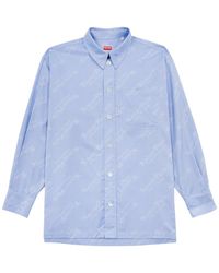 KENZO - Verdy Logo-jacquard Cotton Shirt - Lyst