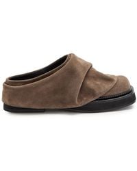 The Attico - Mini Robin Gathered Suede Mules - Lyst