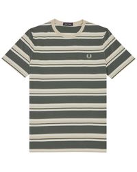 Fred Perry - Striped Cotton T-shirt - Lyst