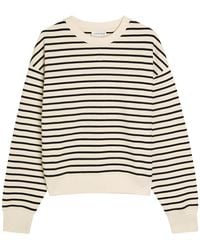 Anine Bing - Dean Striped Cotton-Blend Sweatshirt - Lyst