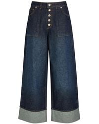 Damson Madder - Gigi Turn-Up Wide-Leg Jeans - Lyst