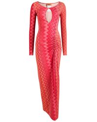 Missoni - Zigzag-Printed Lamé Maxi Dress - Lyst