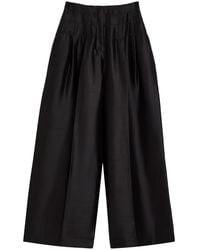 Heirlome - Condesa Pleated Wide-Leg Silk Trousers - Lyst