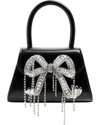 Self-Portrait - Micro Bow-embellished Leather Top Handle Bag - Lyst