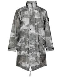 Stone Island - Camouflage-Print Mesh And Shell Parka - Lyst