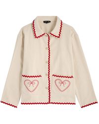 Sister Jane - Posy Heart-Embroidered Denim Jacket - Lyst