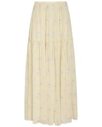 LoveShackFancy - Positano Floral-Print Georgette Maxi Skirt - Lyst
