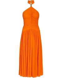 Ronny Kobo - Wrenley Ruched Tissue Jersey Midi Dress - Lyst