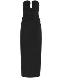 Shona Joy - Campbell Strapless Ruched Cotton-Blend Maxi Dress - Lyst