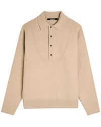 Jacquemus - La Pallone Melange Wool And Cashmere-Blend Polo Jumper - Lyst