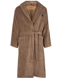 Leaves Arrows brown terry cotton robe Harvey Nichols Men Clothing Loungewear Bathrobes 