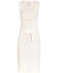 Reformation - Erin Pointelle Stretch-Cotton Top And Skirt Set - Lyst
