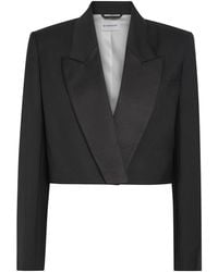 Givenchy - Wool And Mohair-Blend Cropped Blazer - Lyst