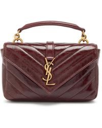 Saint Laurent - College Mini Patent Leather Cross-Body Bag - Lyst