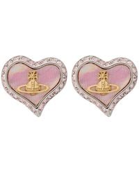 Vivienne Westwood - Petra Heart Crystal-Embellished Stud Earrings - Lyst