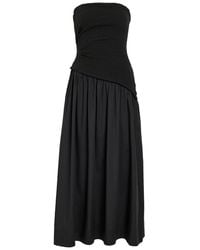 STAUD - Nia Strapless Stretch-Cotton Midi Dress - Lyst
