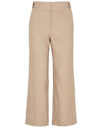 Veronica Beard - Aubrie Cropped Linen-blend Trousers - Lyst