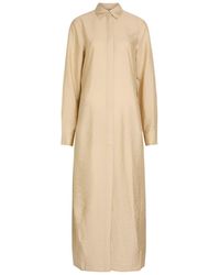 TOTEME - Crinkled Silk-Blend Maxi Shirt Dress - Lyst