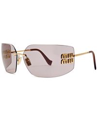Miu Miu - Rectangle-frame Sunglasses - Lyst