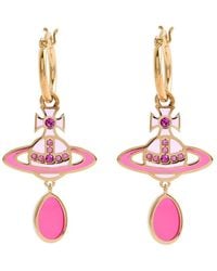 Vivienne Westwood - Concetta Embellished Orb Hoop Earrings - Lyst