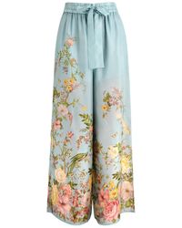 Zimmermann - Waverly Floral-Print Silk Trousers - Lyst