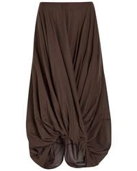 TOTEME - Cocoon Cotton-Blend Midi Skirt - Lyst
