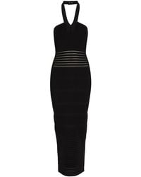 Balmain - Ribbed Knit Midi Dress - Lyst