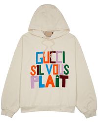 Gucci - S'il Vous Plait Hooded Cotton Sweatshirt - Lyst