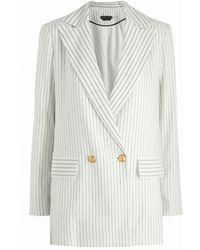 Alice + Olivia - Arias Striped Linen-Blend Blazer - Lyst