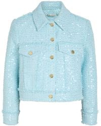 Alice + Olivia - Chloe Embellished Cropped Tweed Jacket - Lyst